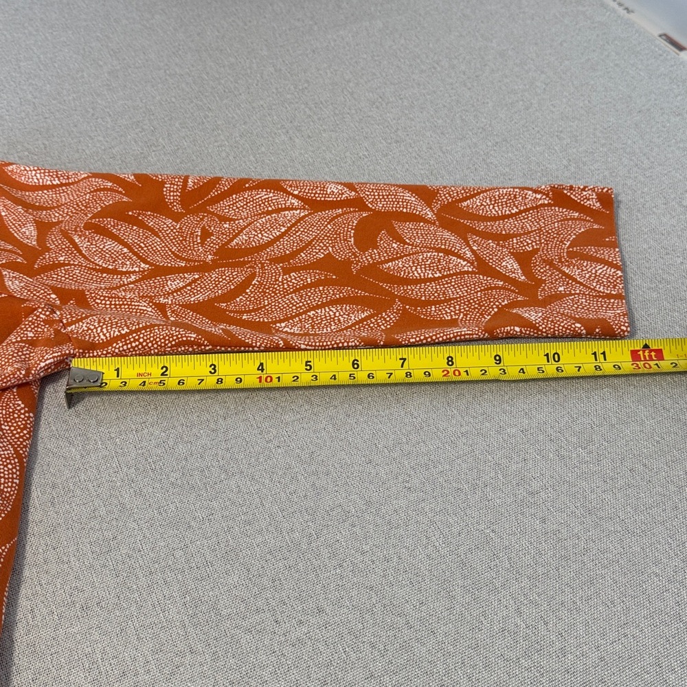Chico’s Orange Leaf Print Women's Top SZ 1 - Picture 9 of 13